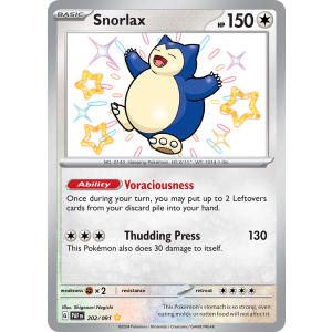 Shiny Rare Snorlax 202/91 Pokemon TCG Scarlet & Violet Paldean Fates