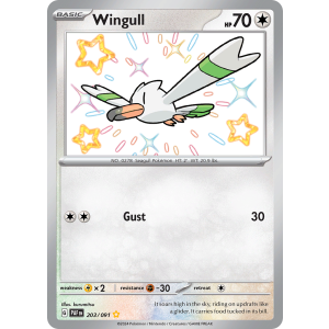 Shiny Rare Wingull 203/91 Pokemon TCG Scarlet & Violet Paldean Fates