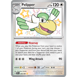 Shiny Rare Pelipper 204/91 Pokemon TCG Scarlet & Violet Paldean Fates