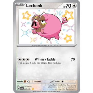 Shiny Rare Lechonk 207/91 Pokemon TCG Scarlet & Violet Paldean Fates