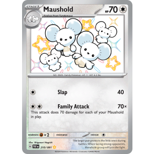 Shiny Rare Maushold 210/91 Pokemon TCG Scarlet & Violet Paldean Fates