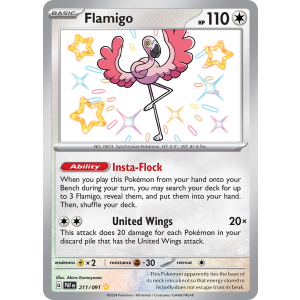 Shiny Rare Flamigo 211/91 Pokemon TCG Scarlet & Violet Paldean Fates