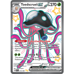 Shiny Ultra Rare Toedscruel ex 213/91 Pokemon TCG Scarlet & Violet Paldean Fates