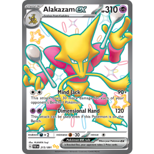 Shiny Ultra Rare Alakazam ex 215/91 Pokemon TCG Scarlet & Violet Paldean Fates