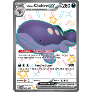 Shiny Ultra Rare Paldean Clodsire ex 219/91 Pokemon TCG Scarlet & Violet Paldean Fates