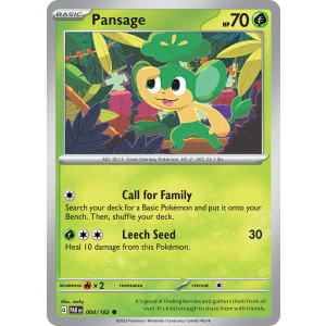 Pansage 4/182 Pokemon TCG Scarlet & Violet Paradox Rift