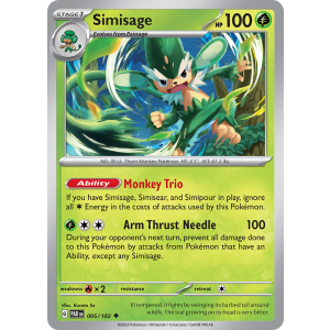 Simisage 5/182 Pokemon TCG Scarlet & Violet Paradox Rift