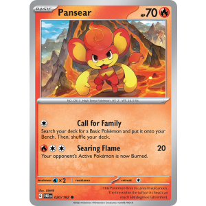 Pansear 20/182 Pokemon TCG Scarlet & Violet Paradox Rift