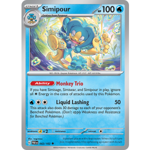 Simipour 42/182 Pokemon TCG Scarlet & Violet Paradox Rift