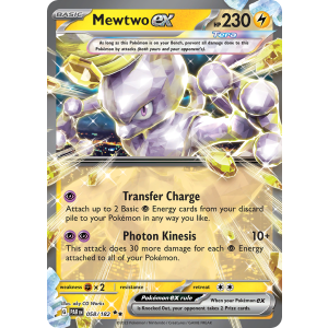 Double Rare Mewtwo ex 58/182 Pokemon TCG Scarlet & Violet Paradox Rift