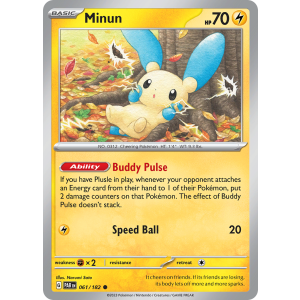 Minun 61/182 Pokemon TCG Scarlet & Violet Paradox Rift