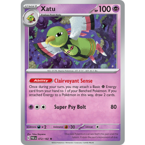 Xatu 72/182 Pokemon TCG Scarlet & Violet Paradox Rift