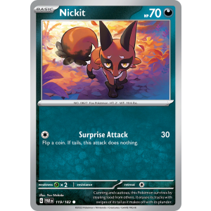 Nickit 119/182 Pokemon TCG Scarlet & Violet Paradox Rift