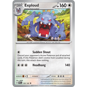 Exploud 150/182 Pokemon TCG Scarlet & Violet Paradox Rift