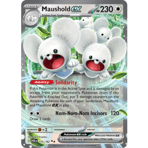 Double Rare Maushold ex 155/182 Pokemon TCG Scarlet & Violet Paradox Rift