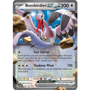 Double Rare Bombirdier ex 156/182 Pokemon TCG Scarlet & Violet Paradox Rift