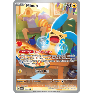 Illustration Rare Minun 194/182 Pokemon TCG Scarlet & Violet Paradox Rift