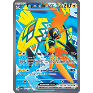 Ultra Rare Tapu Koko ex 222/182 Pokemon TCG Scarlet & Violet Paradox Rift