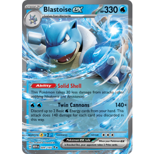 Double Rare Blastoise ex 9/165 Pokemon TCG Scarlet & Violet 151