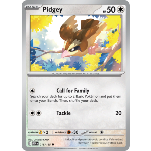 Pidgey 16/165 Pokemon TCG Scarlet & Violet 151