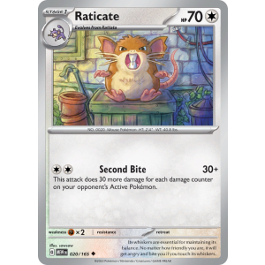 Raticate 20/165 Pokemon TCG Scarlet & Violet 151