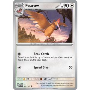 Fearow 22/165 Pokemon TCG Scarlet & Violet 151