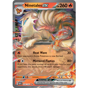 Double Rare Ninetales ex 38/165 Pokemon TCG Scarlet & Violet 151