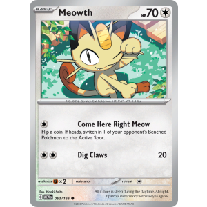 Meowth 52/165 Pokemon TCG Scarlet & Violet 151