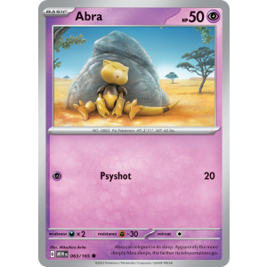 Abra 63/165 Pokemon TCG Scarlet & Violet 151