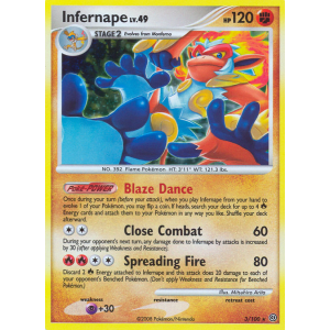 Rare Holo Infernape 3/100 Pokemon TCG Diamond & Pearl Stormfront