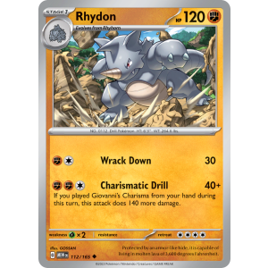 Rhydon 112/165 Pokemon TCG Scarlet & Violet 151