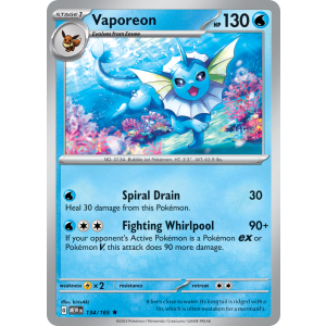 Vaporeon 134/165 Pokemon TCG Scarlet & Violet 151