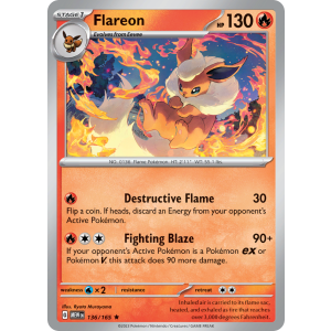 Flareon 136/165 Pokemon TCG Scarlet & Violet 151