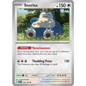 Snorlax 143/165 Pokemon TCG Scarlet & Violet 151