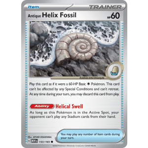 Antique Helix Fossil 153/165 Pokemon TCG Scarlet & Violet 151