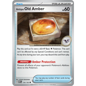 Antique Old Amber 154/165 Pokemon TCG Scarlet & Violet 151