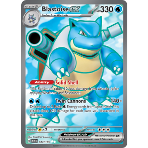 Ultra Rare Blastoise ex 184/165 Pokemon TCG Scarlet & Violet 151