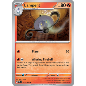 Lampent 37/197 Pokemon TCG Scarlet & Violet Obsidian Flames