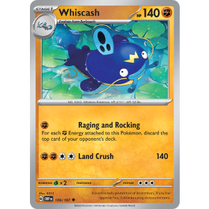 Whiscash 109/197 Pokemon TCG Scarlet & Violet Obsidian Flames