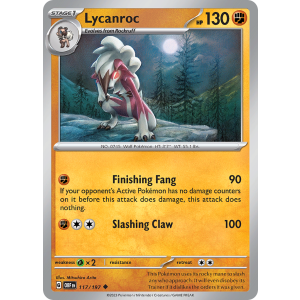 Lycanroc 117/197 Pokemon TCG Scarlet & Violet Obsidian Flames