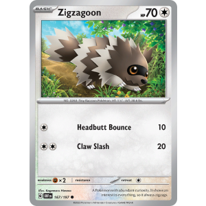 Zigzagoon 167/197 Pokemon TCG Scarlet & Violet Obsidian Flames