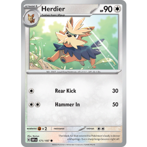 Herdier 171/197 Pokemon TCG Scarlet & Violet Obsidian Flames