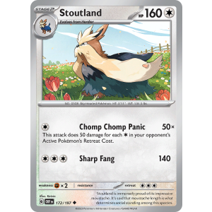 Stoutland 172/197 Pokemon TCG Scarlet & Violet Obsidian Flames