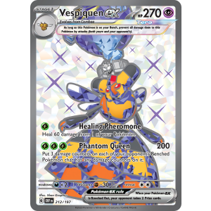 Ultra Rare Vespiquen ex 212/197 Pokemon TCG Scarlet & Violet Obsidian Flames