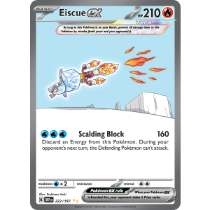 Special Illustration Rare Eiscue ex 222/197 Pokemon TCG Scarlet & Violet Obsidian Flames