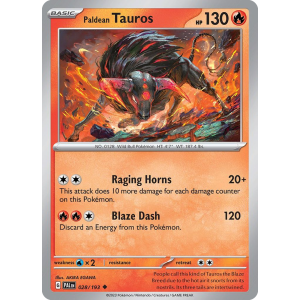 Paldean Tauros 28/193 Pokemon TCG Scarlet & Violet Paldea Evolved