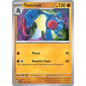 Toxicroak 115/193 Pokemon TCG Scarlet & Violet Paldea Evolved