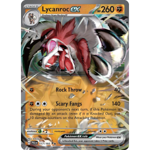 Double Rare Lycanroc ex 117/193 Pokemon TCG Scarlet & Violet Paldea Evolved