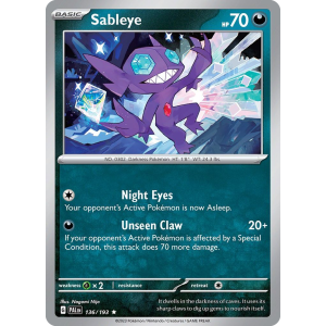 Sableye 136/193 Pokemon TCG Scarlet & Violet Paldea Evolved