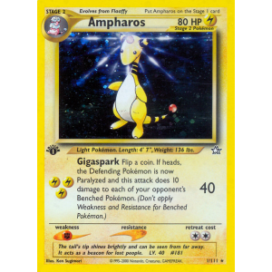 Rare Holo Ampharos 1/111 Pokemon TCG Neo Neo Genesis